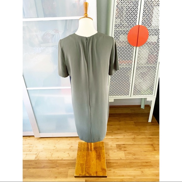 Ann Taylor Striped Side T-Shirt Dress in Olive - Picture 2 of 12